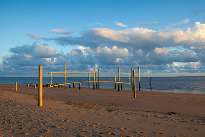 Scenic view of beach against sky