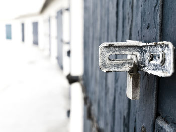 Close-up of open door