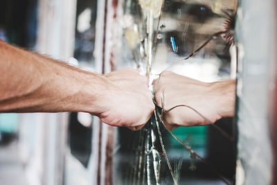 Close-up of man's hand