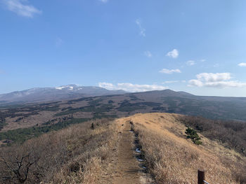 Scenic view of mountains against sky