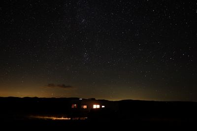 Illuminated star field against sky at night