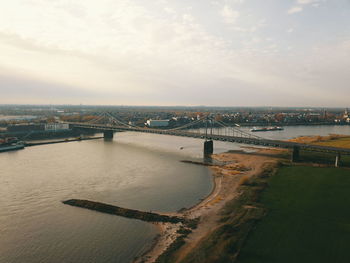 High angle view of bridge over river