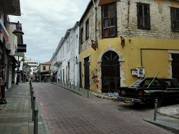 View of street in city