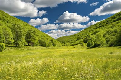 Scenic view of mountains against sky