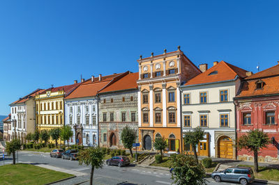 Historical houses on main square in levoca, slovakia