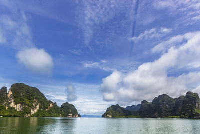 Panoramic view of lake against sky