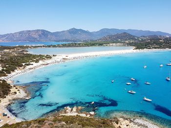 High angle view of beach