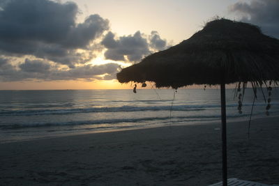 Scenic view of beach during sunset