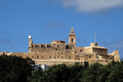 Low angle view of historical building against sky