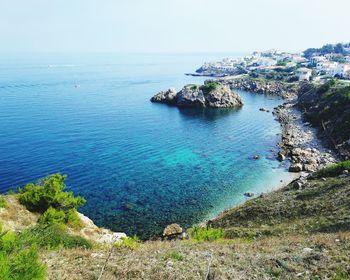 High angle view of sea