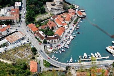 High angle view of town