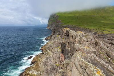 Scenic view of sea shore against sky