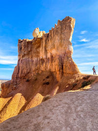 Rock formations on sunny day