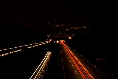 Blurred motion of train at night