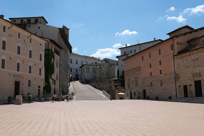 Square in the historic center of spoleto umbria italy