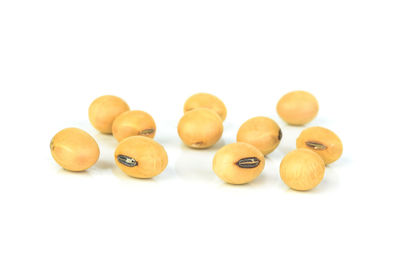 High angle view of fruits against white background