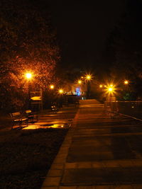 Empty road at night