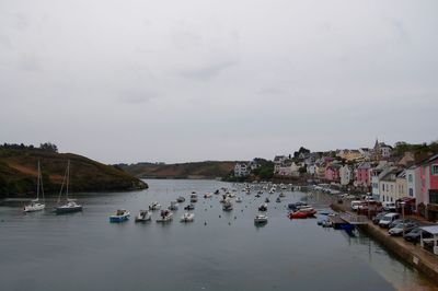 Aerial view of boats on the river