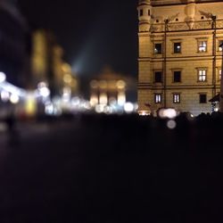 Illuminated buildings at night