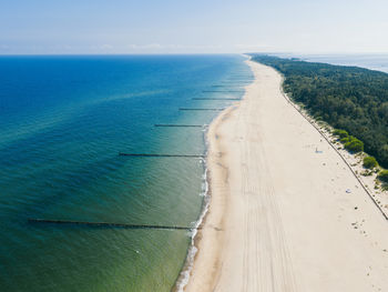 High angle view of beach against sky
