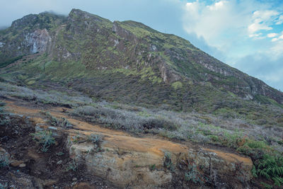 Gunung kawah ijen mountain sulphur crater scenery in banyuwangi, indonesia.