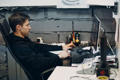 Man using computer at office
