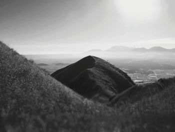 Close-up of mountain against sky