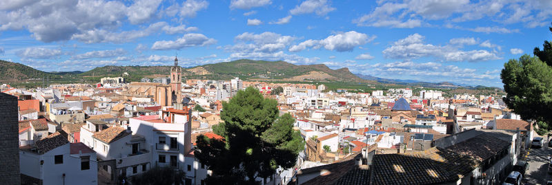 Sagunto city, panoramic view from the roman theater. valencia