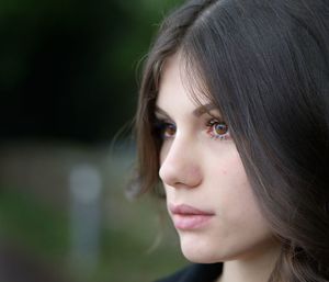 Close-up portrait of a beautiful young woman