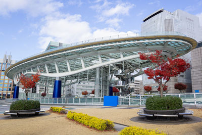 View of bridge and building against sky