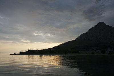 View of lake against cloudy sky