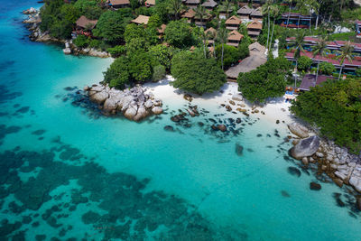 High angle view of beach