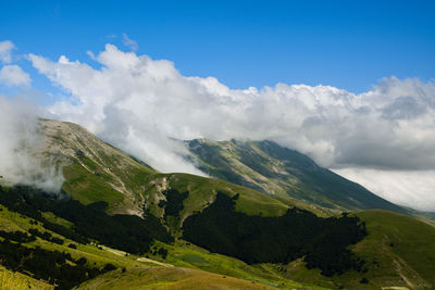 Scenic view of mountains against sky