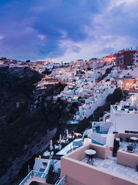 High angle view of townscape against sky