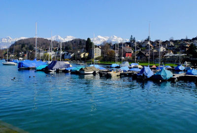 Boats in calm sea