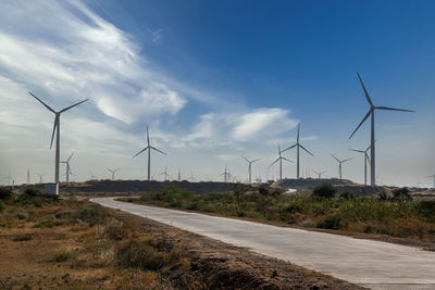 Wind turbines on land