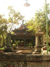 Low angle view of buddha statue