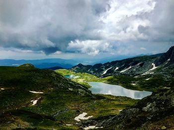 Scenic view of mountains against sky