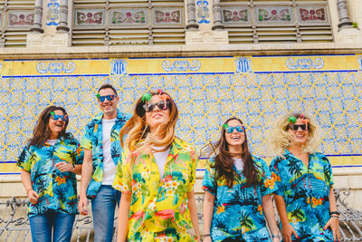 Young women wearing sunglasses