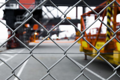 Chainlink fence in park