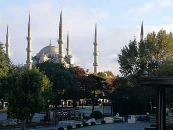 View of cathedral with city in background