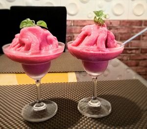 Close-up of ice cream in glass