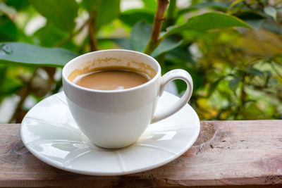 Close-up of coffee on table