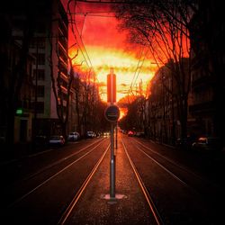 Railroad tracks at sunset