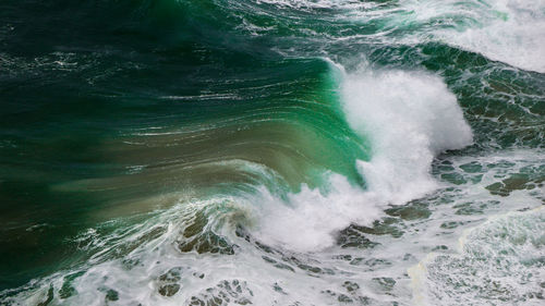 High angle view of waves in sea