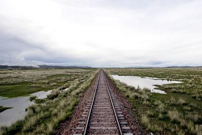 View of railroad tracks against sky