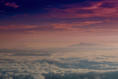 Aerial view of cloudscape during sunset