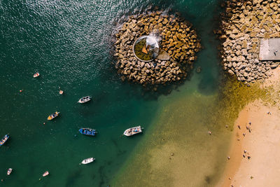 High angle view of beach