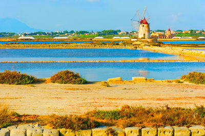 Scenic view of land against sky