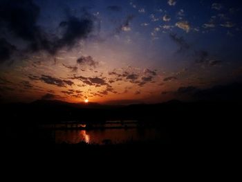 Scenic view of sea at sunset